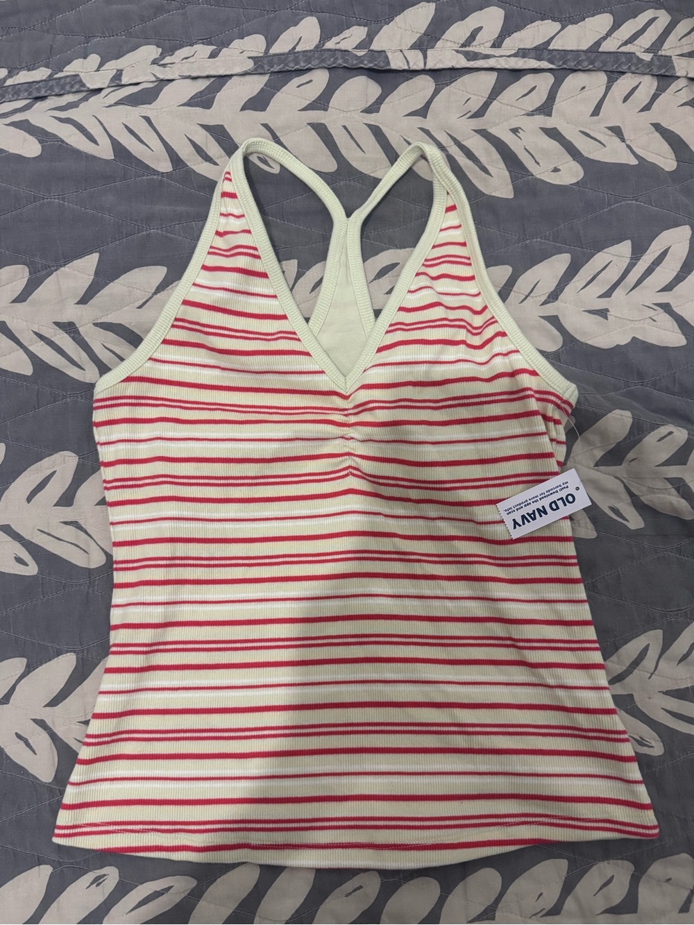 Old Navy Women's light lime & Pink Striped Swim Tankini Top